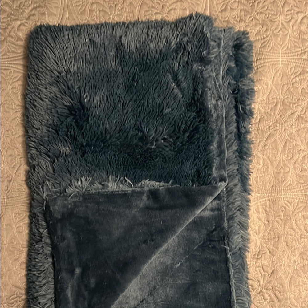 Plush Blue Throw Blanket